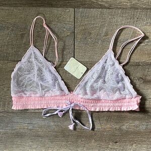 NWT Intimately Free People Lace Bralette Pastel Ruffle